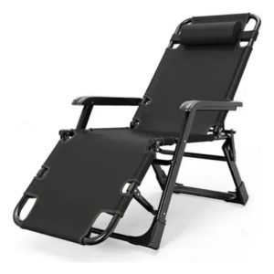Silla Plegable Asoleadora Jardin Exterior Piscina Negro Silla - Cama