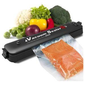 Selladora Al Vacío Vacuum Sealer Negra 90w Modelo Zr-001 Bolsas 17x25 Cm