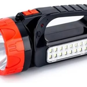 Linterna De Mano Recargable Con 17 Potentes Leds Luz Blanca. Led Negro-naranja