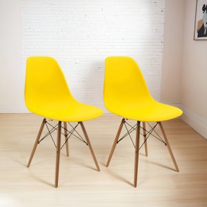Kit 2 Sillas Eames / Comedor, Restaurante/ Varios Colores Color De La Estructura De La Silla Amarillo