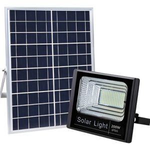 Foco Solar Led De 200w Con Panel Solar Y Control