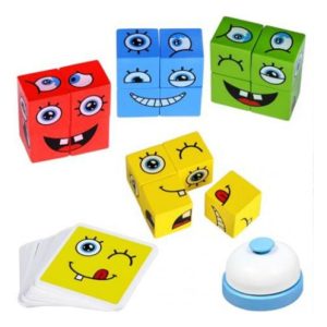 Juego Cubo Rubik Caritas Puzzle Face Cambio De Emociones Estructura Multicolor