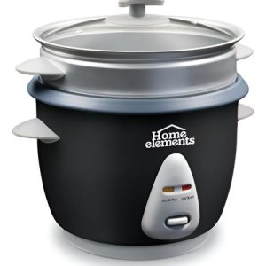 Arrocera Home Elements Con Vaporera Externa 1.8 Lts 10 Tazas Negro