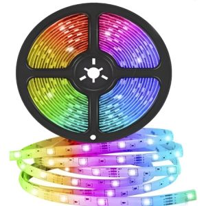 Cinta Led Tira Luces 5mts Rgb Multicolor Con Control Deluxe Rgb