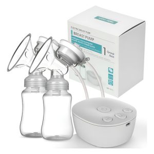 Extractor De Leche Eléctrico Doble Silicona Blanco Modelo My-371 Incluye Teteros