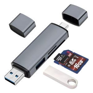 Adaptador Tipo C A Usb Y Lector De Micro Sd-tipo C A Usb Negro