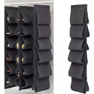 Organizador Colgante Zapatos Tenis Chanchas Puerta Armario Negro