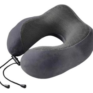 Almohada De Viaje Inteligente Para Cuello Cervical Confort Gris Liso