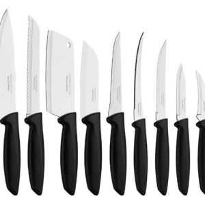 Juego De Cuchillos 9 Piezas Tramontina Set Acero Inoxidable Plateado