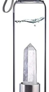 Termo Botella De Agua Con Cristales De Cuarzo + Estuche Color Crystal Transparente