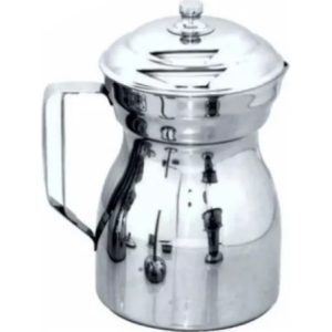 Olleta Chocolatera 1 Litro Acero Quirúrgico Jarra Y Tapa Gris