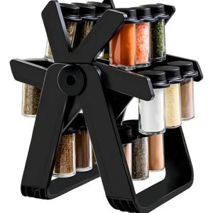 Soporte Giratorio Para Condimentos, 18 Tarros, Modelo Llc-2318, Color Negro
