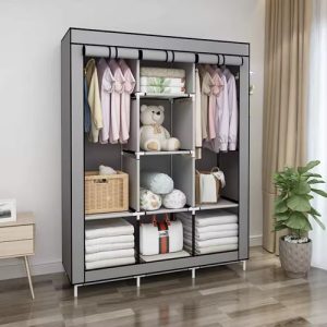 Closet Ropero Armable 3 Puertas Organizador Portatil Gris - Gris