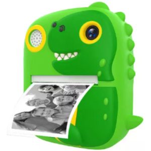 Cámara Instantánea Digital Selfie Para Niños Dinosaurio Verde
