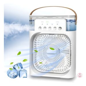 Ventilador Humidificador Megahobbies 3 Aspas Portátil 600ml Con Luz Led