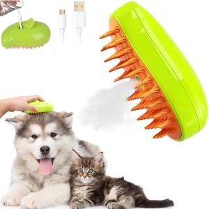 Cepillo Peine Vaporizador Para Gato Color Verde