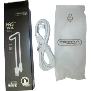 Cable De Carga Carga Rapida Treqa Usb - Tipo C 1 Metro Blanco