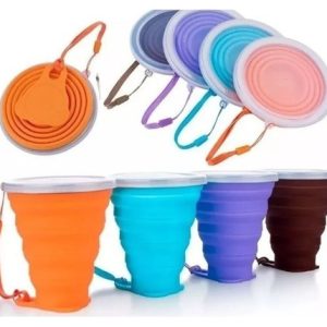 Vaso Plegable De Silicona Con Tapa Portable Reusable 270 Ml Multicolores