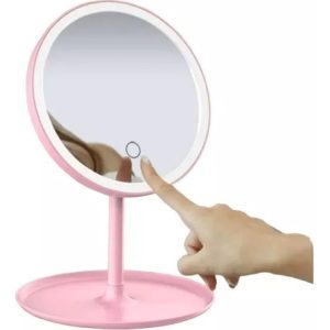 Espejo Con Luz Led Para Maquillaje Redondo Blanco