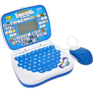Laptop De Juguete Didáctica Educativa 2 Idiomas Con Pantalla Color Azul