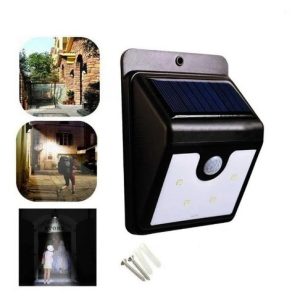 Luz Led Exterior Energia Solar Sensor Movimiento Ever Brite Negro