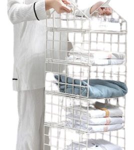 Organizador De Ropa Armable Con Gancho Para Colgar 4 Niveles Blanco