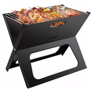Parrilla Asador Plegable Portátil Bbq Camping Metal Negro