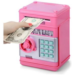 Alcancia Electronica Juguete Tipo Caja Fuerte Piggy Bank Color Rosa Piggy Bank/rosa