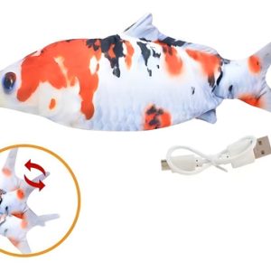 Juguete Pescado Con Movimiento Pará Gato Usb + Hierva Gatera