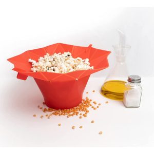 Crispetera Para Microondas Plegable De Silicona Rojo