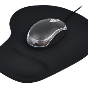 Pad Mouse Tech 1 Ergonómico Con Apoyo Gel Negro Antideslizante Gamer