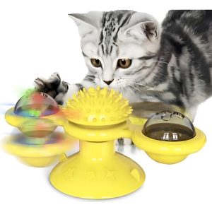 Juguete Giratorio Interactivo Con Luz Para Gato Antiestres
