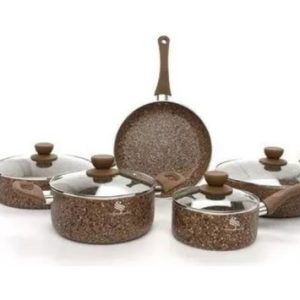 Juego De Ollas En Marmol 9 Piezas Bateria Schaffhausen