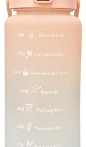 Termo Botella De Agua Motivacional Con Pitillo 2 Litros Color Rosado