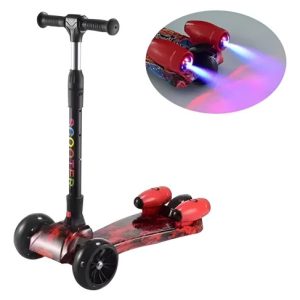 Patineta Scooter Monopatin Para Niños Con Humo Musica Rojo