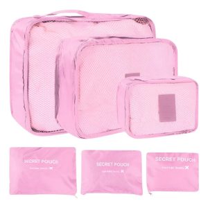 Organizador De Valija Set De Viaje Necessaire Estuche Color Rosa