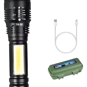 Linterna Táctica Recargable Con Zoom Linterna Colores Luz Colores