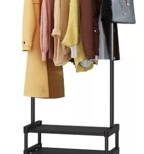 Perchero Para Ropa Con Ruedas Organizador De Ropa Negro