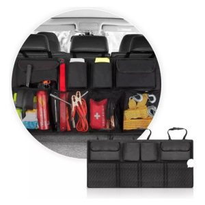 Organizador De Maletero Carro Bolsa Silla Trasera - Liso - Negro