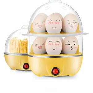 Hervidor De Huevos Eléctrico Multifuncional  Doble ,vapor. Transparente