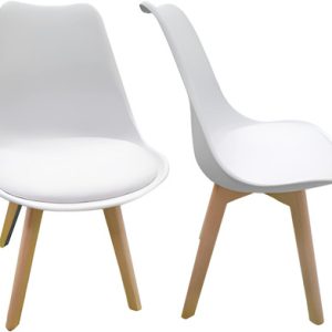 Silla Tipo Eames Acojinada Set De 2 Piezas Minimalista Cantidad De Sillas Por Set 2 Color Del Asiento Blanco