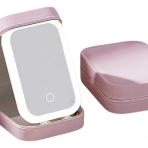 Cosmetiquera Joyero Organizador Luz Led Espejo Recargable Aleatorio Sintético