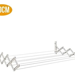 Varal Sanfonado Secalux 60 Cm Acero Cromado De Pared Retráctil
