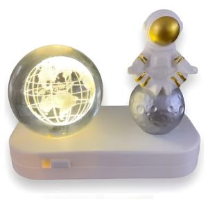 Esfera Iluminada Astronauta Agua Blanco