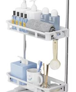 Organizador 2 Niveles Estante Baño Para Poner En Inodoro Gris