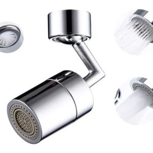 Ahorrador Agua Giratorio 720 Grados Extensor Grifo Llave Plateado