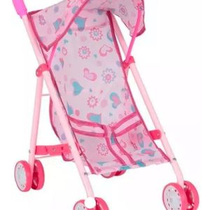 Coche De Muñecas Juguete Bebe Rosa Con Cuatro Ruedas Rosa Chicle