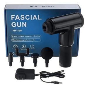 Pistola Masajeadora Eléctrica Para Músculos Faciales Y Corporales Kh-320, Color Negro
