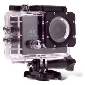 Cámara Deportiva Go Cam Ultra Pro Full Hd 4k, Impermeable, Negra, Compatible Con Varios Accesorios Para Grabación Profesional Y Deportes Extremos