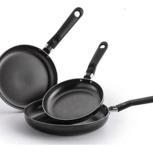 Juego De Sartenes Antiadherentes Universal X3 Piezas L39600 Negro